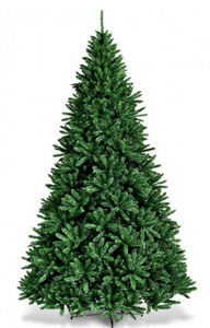 9 Feet Hinged Premium Artificial PVC Christmas Tree with Solid Metal Stand, Unlit
