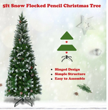 5 Foot Artificial Pencil Christmas Tree with Pine Cones