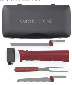 Curtis Stone Cordless Electric Carving Knife Set wit Case - RED