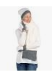 3 Piece Set, Hat, Scarf, Mittens, Sherpa Lined, White/Grey