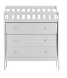 Unassembled - Change table with 3 Drawers, White