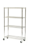 Wire Shelf, 4 Tier with Wheels, 36`` x 57.5 x 14`` - Fully Assembled