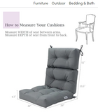 Costway 22''x44'' Back Chair Cushion Tufted Pillow Patio Seating Pad