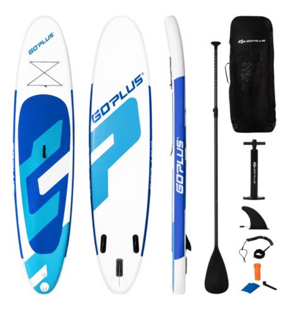Goplus 11ft Inflatable Stand Up Paddle Board 6'' Thick W/Backpack Leash Aluminum Paddle