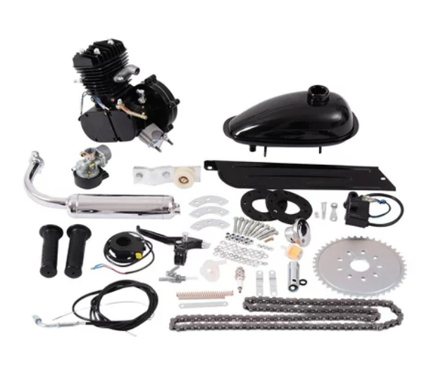 80cc 2-Stroke Bicycle Gasoline Engine Motor Kit DIY Motorized Bike Black