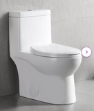 Dual-Flush Elongated One-Piece Toilet with Glazed Surface (Seat Included)