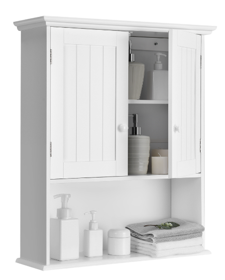 Bathroom Storage Cabinet Medicine Cabinet w/ Double Door White