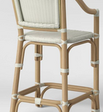 24.5`` Presley Rattan and Woven Counter Height Barstool White