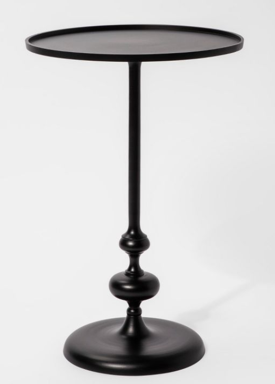 Londonberry Turned Metal Accent Table Black,  Very Small in size, 19.5`` tall