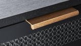 60`` Woven Drawer Console Table Black, assembled, scratch & dent