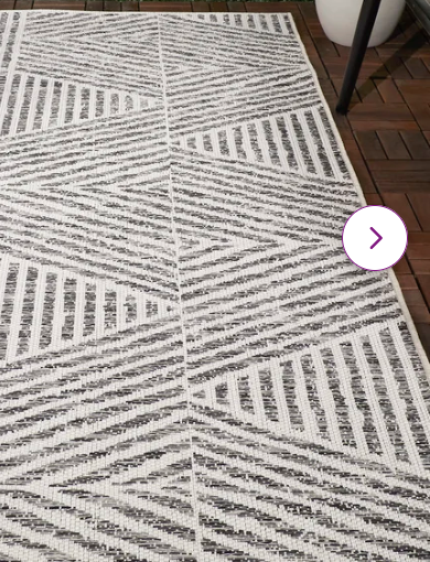 Silva Geometric Indoor / Outdoor Area Rug in Grey/White