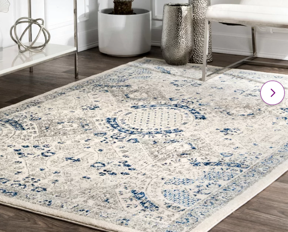 Kristine Oriental Area Rug, Blue