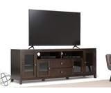 Solid Wood Cosmopolitan Extra  72" TV Stand, corner brackets added, assembled