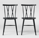 Set of 2 Becket Metal X Back Dining Chair