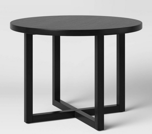 42``  All Wood Round Dining Table, scratch & dent, Black