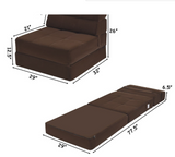 Tri-Fold Folding Chair Convertible Sleeper Bed