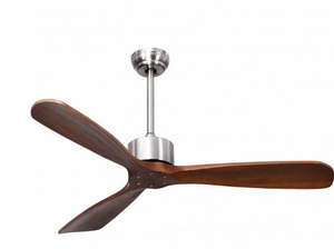 52" Modern Brushed Nickel Finish Ceiling Fan With Remote