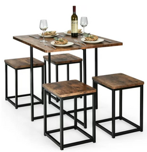 5 Piece Metal Frame Dining Set, assembled, scratch & dent