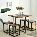 5 Piece Metal Frame Dining Set, assembled, scratch & dent