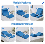 4 PCS Bed Wedge Pillow Incline Head Support Rest Memory Foam Blue