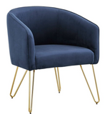 The Bubley, Blue Velvet accent chair