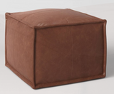 linal Faux Leather French Seam Ottoman