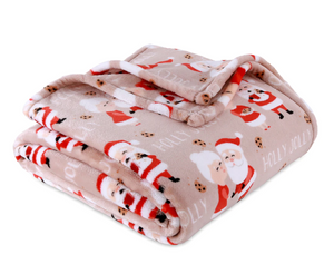 VelvetSoft Reverse to Sherpa Printed Plaid 60x70" Throw - SANTA