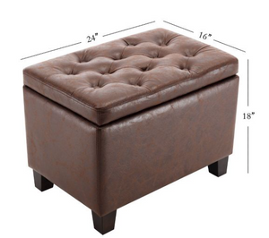 Rectangle Storage Ottoman with Hinged Lid
