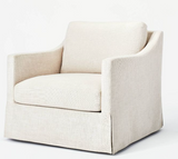 Presley Upholstered Swivel Chair Cream