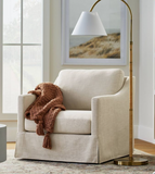Presley Upholstered Swivel Chair Cream