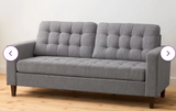 Milton 76'' Square Arm Sofa, dark grey