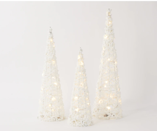 Holiday Memories Set of 3 LED Cone Trees