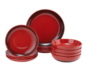 temp-tations Ombre Dinnerware (Set of 12), red