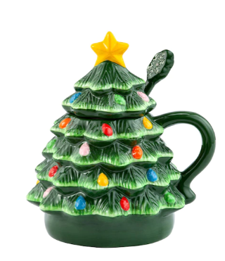 6``, Mr. Christmas Nostalgic Tree Mug With Topper And Spoon