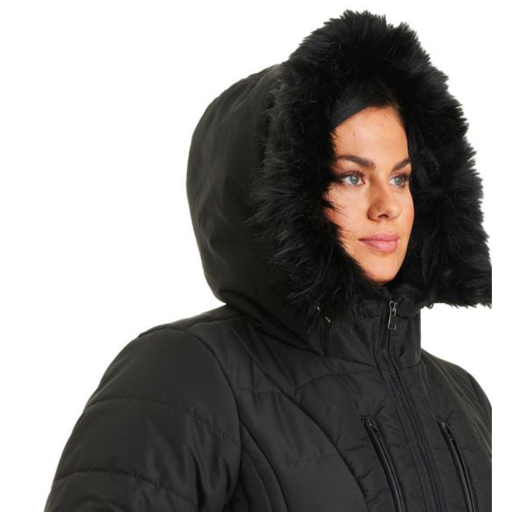 Details Women's Plus Size Zip Front Hooded Parka, 1X
