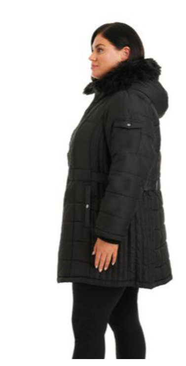 Details Women's Plus Size Zip Front Hooded Parka, 1X