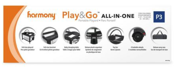Harmony, Play & Go All-in-One Playard, Black