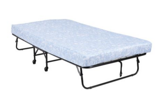 Signature Sleep Folding Metal Guest Bed with 5 Inch Floral Mattress, in box unassembled