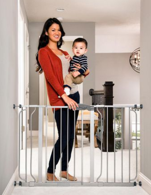 Regalo International Easy Step Extra Wide Platinum Metal Walk-Through Gate
