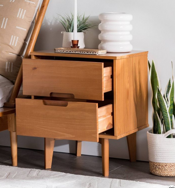 Pine Modern Wood Nightstand