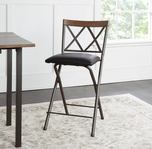 24" Folding Metal Counter Height Barstool