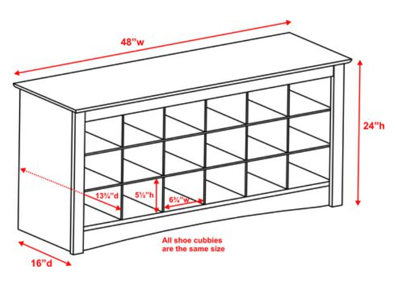 Shoe Cubby Bench, minor scratch, assembled