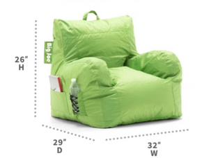 Dorm Standard Bean Bag Chair by Big Joe, lime green