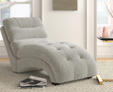 Raley Tufted Armless Chaise Lounge, Color Linen / Sand