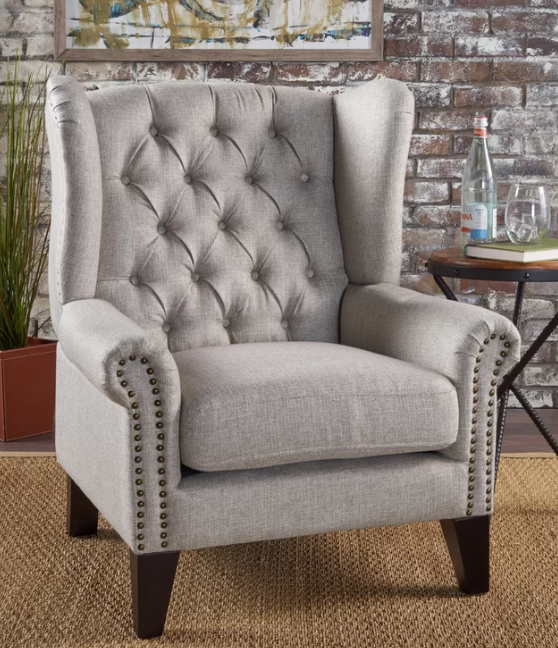 Osvaldo 29.75 Wide Tufted Wingback Chair,