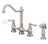 American Touch Bridge Faucet with side spray, brushed nickel