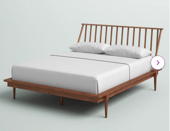 SPECIAL,  Henline Solid Wood Spindle Bed, Caramel, Queen, Assembled, Bed Only