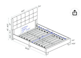 Platform Bed, Grey, Queen, In Box Unassembled, SPECIAL