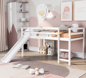 Twin Wood Loft Bed, White, SPECIAL in box