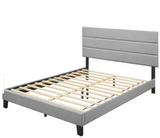 Akron Upholstered Platform Bed - Twin, grey, SPECIAL in box,